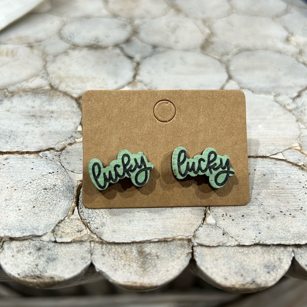 St. Patrick’s Day “lucky” stud earrings